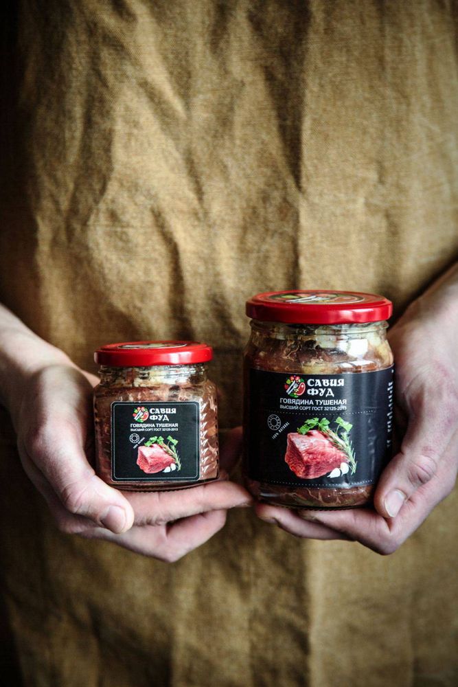 Тушенка из мяса быков Абердино-ангусов с доставкой по России от самарской агрокомпании "Савия Фуд"