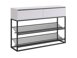 Обувница Крафт 2 Черный муар/Белый