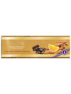 Шоколад Lindt Gold темный с апельсином и миндалем 300 г