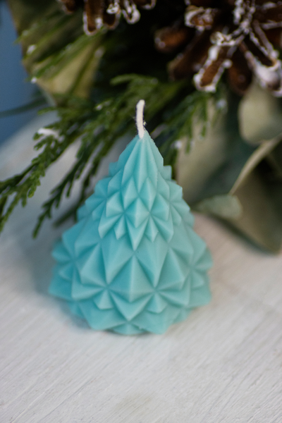 Свеча "Ёлка хрусталь" Бирюза