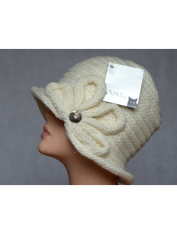 Итальянская шляпа на зиму Vizio Италия 4956 белая фото распродажа шляп Италии Визио