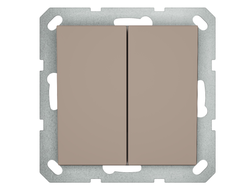 1L105CH Выключатель двухклавишный, шампань