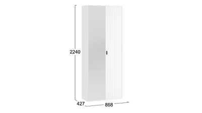 Детская ТИФФАНИ - Шкаф комбинированный с 2 дверями Исп.2.1 Белый снег/Белый софт