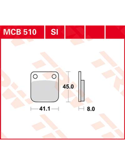 Тормозные колодки передние TRW MCB510SI для квадроциклов HONDA, YAMAHA, SUZUKI, HYOSUNG, KAWASAKI, KEEWAY, KREIDLER, PGO, SINNIS