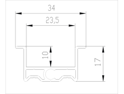 Рамка средняя открытая NOVA Серебро Матовое  L=...мм NB0485.VP540.SLMAN.CJ ARISTO