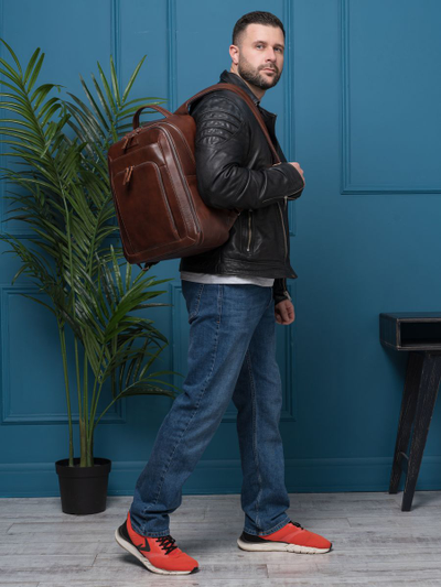 Кожаный рюкзак Montemoro Premium brown (арт. 3044-53)