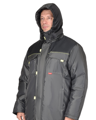 Куртка Фаворит  утепленная, темно-серый/черный, тк.Оксфорд