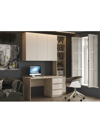 Бостон стол письменный Дуб Крафт серый/Кашемир