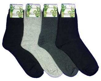 Носки мужские гладкие с крапивой черные Размер 31 (упаковка из 5 пар)
