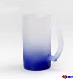 Кружка 500мл пивная стеклянная матовая (темно-синяя)