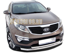 Защита переднего бампера  d60/42 для Kia Sportage 2010-2015