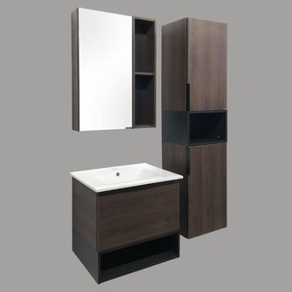 Зеркало-шкаф "Франкфурт-60" дуб шоколадно-коричневый