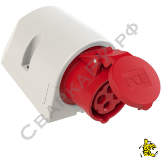 Розетка настенная PCE 124-6 380В/32А 4 полюса IP44 CEE ударопрочная брызгозащищенная