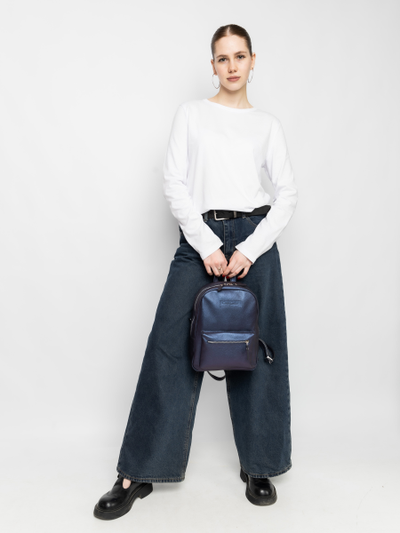 Женский кожаный рюкзак Anzolla Premium indigo (арт. 
3040-56)