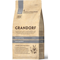 Grandorf (Грандорф) сухой корм для стерилизованных кошек и кастрированных котов Кролик с индейкой, 8 кг