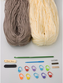 Набор полиэфирного шнура, 2 пасмы 340 М какао, экрю