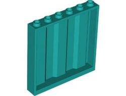 Panel 1 x 6 x 5 with Corrugated Profile, Dark Turquoise (23405 / 6337306)