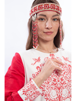 Платье Древо времени крапива красное