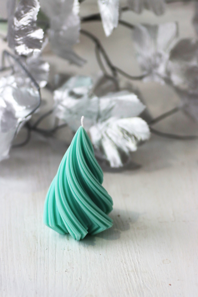 Свеча "Спираль" Бирюза (новогодняя)