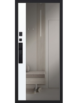Стальная дверь   Plata с зеркалом (биометрический замок Smart lock Y12)