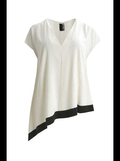 Топ ассиметричный с чёрной оторочкой по низу