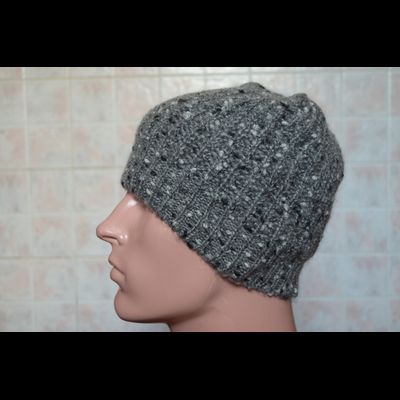 Вязаная шапка крупной вязки Vizio Италия мужская серая коллекция шапок зима 2016 - 2017