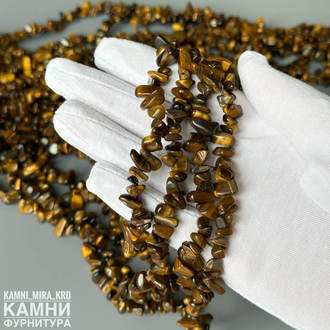 Тигровый глаз крошка 5-12 мм,  цена за нить 38 см