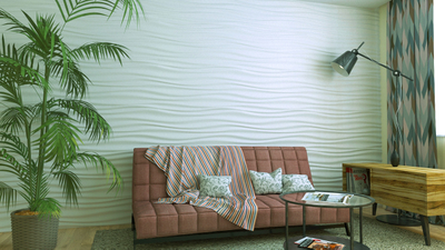 Гипсовая 3d панель "Волна двойная мягкая" (дополнительный вид)