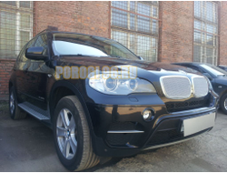 Защита радиатора BMW X5 E70 2006-2013 / BMW X6 2008-2014-... (3D) chrome PREMIUM