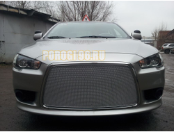 Защита радиатора Mitsubishi Lancer X 2011- chrome PREMIUM