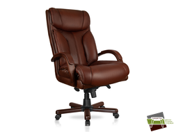 Кресло Браво, кожа/кож.зам  черная