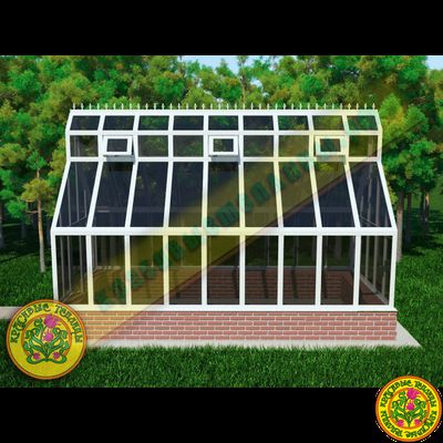 Базовая комплектация английской теплицы из стекла и алюминия ЙОРКШИР размером 6000 x 3000 мм