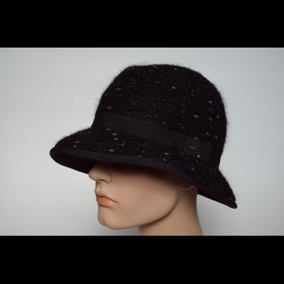 Фетровая черная шляпа с  вязаной отделкой Vizio Италия 6924 PL