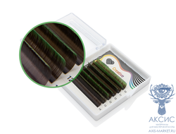 Ресницы двухтоновые зелёные Lovely MINI - 6 линий - MIX