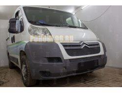 Защита радиатора Citroen Jumper 2014- black верх