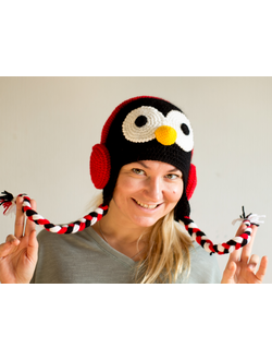 Шапка Пингвин в наушниках