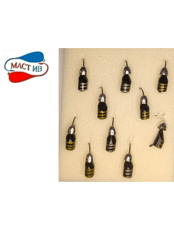 Мормышка вольфр. МАСТИВ Безнасадка 4 чёрный, латунь конус, 1,5гр. (серебро) арт.535