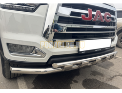 Защита переднего бампера двойная с перемычками Папа Тюнинг d60/42 для JAC T8 Pro 2020-