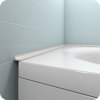 Акриловый плинтус бордюр для ванной BNV ГЛ24 12х24х750мм Серый левый