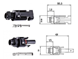 Коннекторы для солнечных модулей MC4-L для установки в корпус