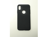 Защитная крышка iPhone XS, черная, перфорация, с вырезом под логотип