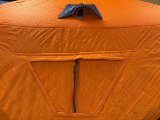 Палатка зимняя куб (2,4х2,4м) утепленная, 4-местная, 3-слойная (оранжевая)