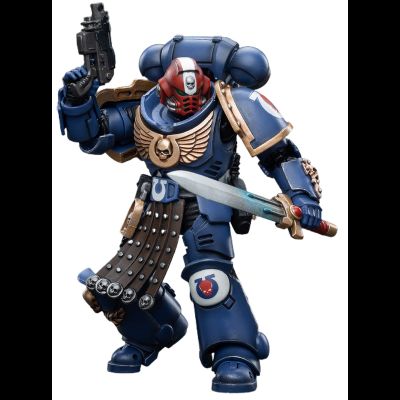 Интерцессор-ветеран Ультрамаринов (Warhammer 40k) - КОЛЛЕКЦИОННАЯ ФИГУРКА 1/18 Ultramarines Intercessor Veteran Sergeant Brother Aeontas (JT4386) - JOYTOY