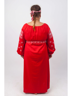 Славянское платье с вышивкой  "Репейник счастья".