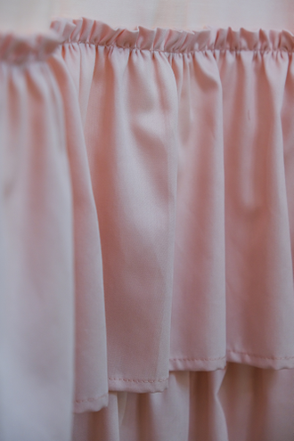 Шторы розовые с 3-мя оборками