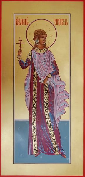 Пелагия (Пелагея) Тарсийская, святая мученица. Рукописная мерная икона.