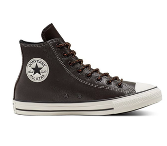 Кеды Converse All Star Tumbled Leather коричневые высокие кожаные