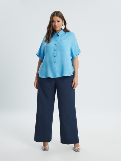 Рубашка свободного кроя c коротким рукавом