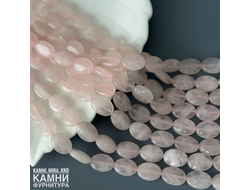 Розовый кварц полупрозрачный овалы 18,4х13 мм, цена за нить 19 см