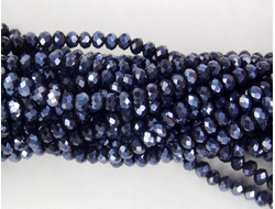 Бусины стеклянные"Рондели" 4х3 мм нить 150 шт цвет №99 гематит